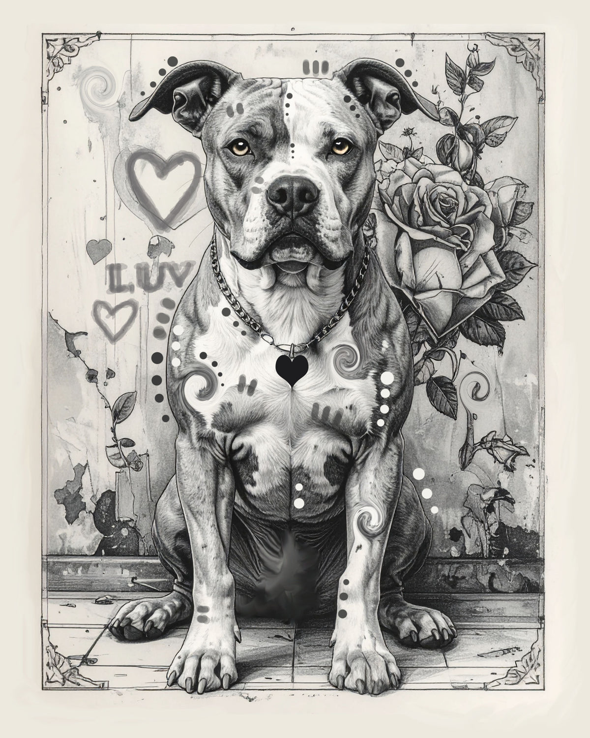 The Love Mural Pittie Mini Print (Ltd. Edition) (011926)