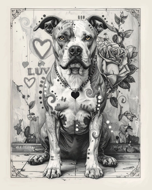 The Love Mural Pittie Mini Print (Ltd. Edition) (011926)