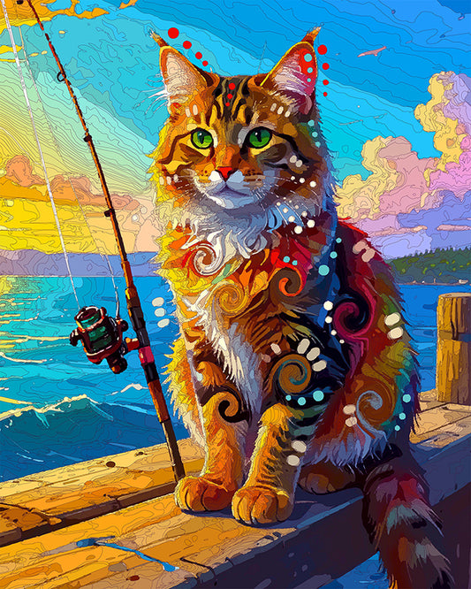 The Maine Coon Fisherman Mini Print (Ltd. Edition) (051126)