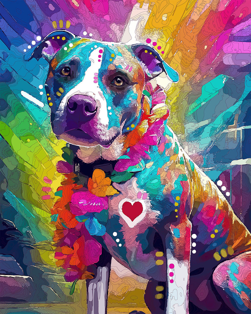The Memorial Ruby Heart Dog Mini Print (Ltd. Edition) (071425)