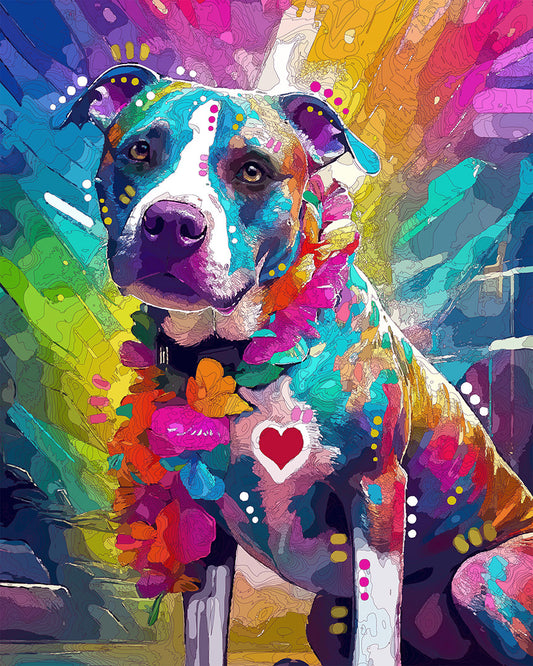 The Memorial Ruby Heart Dog Mini Print (Ltd. Edition) (071425)