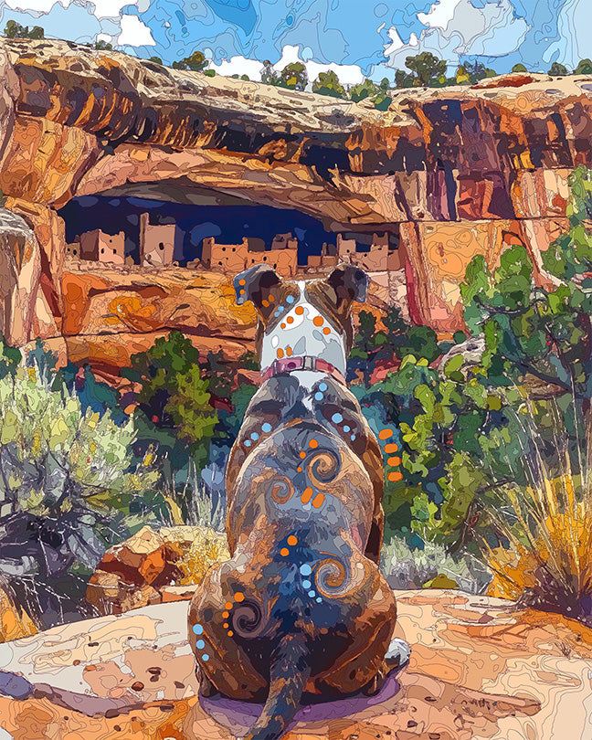 The Mesa Verde View Pittie Mini Print (Ltd. Edition) (080526)