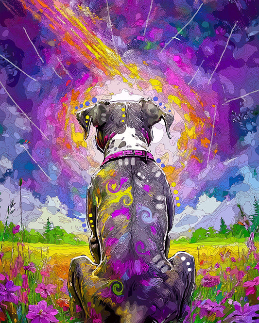 The Meteor Shower Pittie Mini Print (Ltd. Edition) (081225)