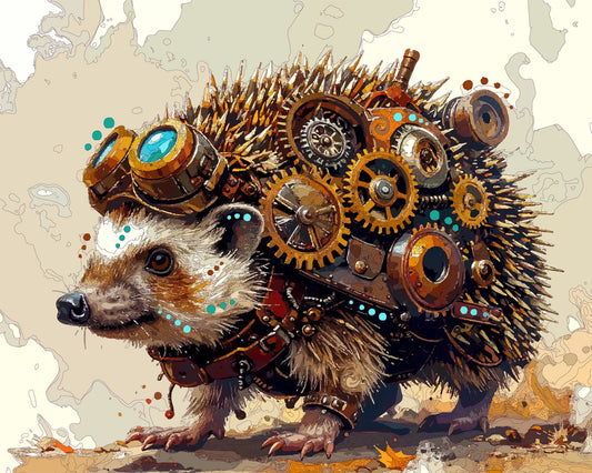 The Mighty Steampunk Hedgehog Mini Print (Ltd. Edition) (040926)