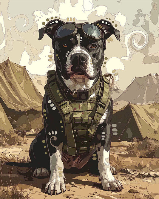 The Military Base Pittie Mini Print (Ltd. Edition) (012826)