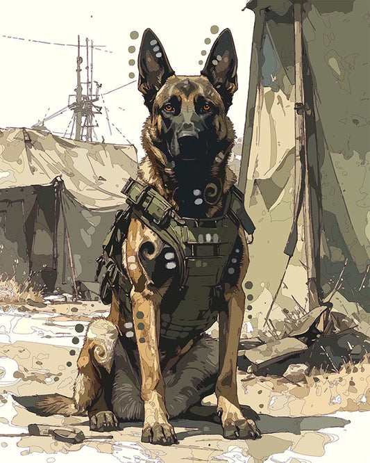 The Military Malinois Mini Print (Ltd. Edition) (011626)