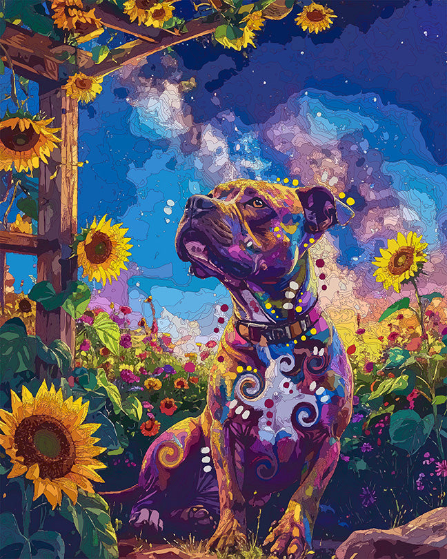 The Milky Way Trellis Pittie Mini Print (Ltd. Edition) (081726)