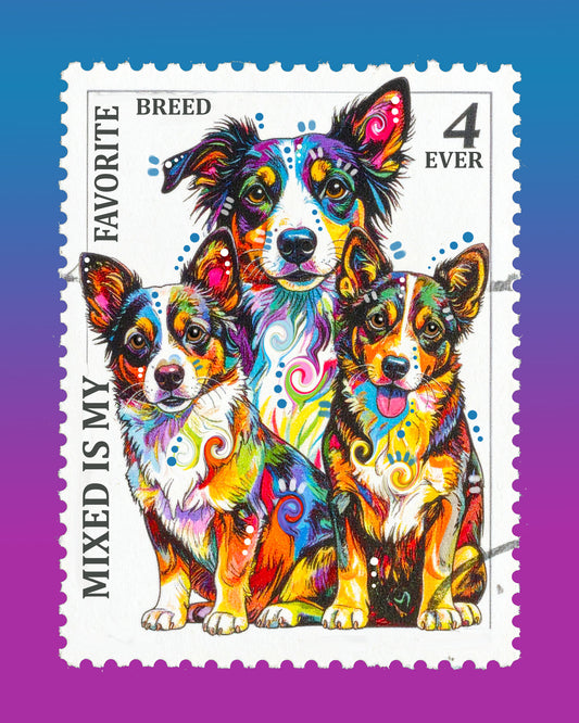 The Mixed Breed 4Ever Stamp Mini Print (Ltd. Edition) (031126)