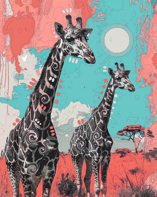 The Mod Day Giraffes Mini Print (Ltd. Edition) (091126)