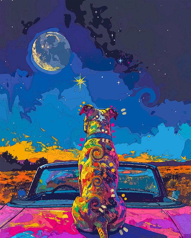 The Moon And Venus Car Gazer Mini Print (Ltd. Edition) (061126)