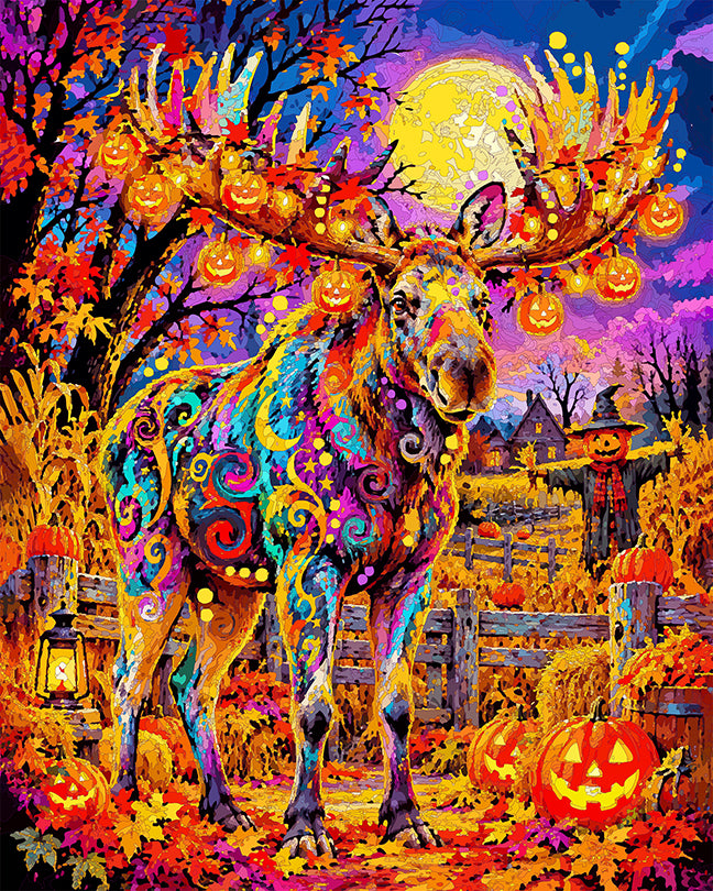 The Moonlit Halloween Moose Mini Print (Ltd. Edition) (100926)
