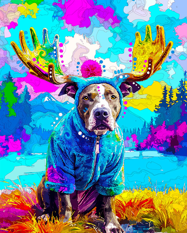 The Moose Costume Pittie Mini Print (Ltd. Edition) (091125)