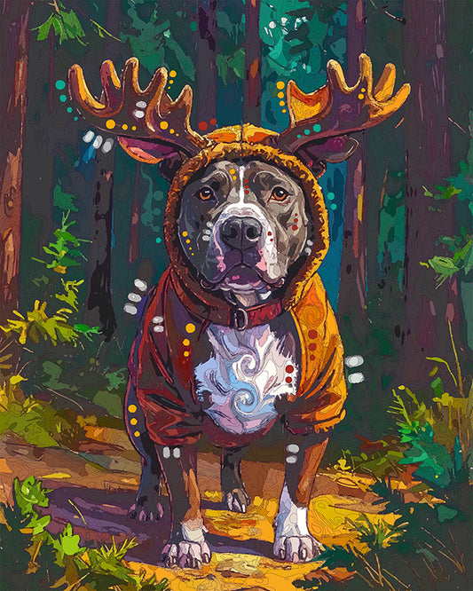 The Moose In The Forest Pittie Mini Print (Ltd. Edition) (051226)