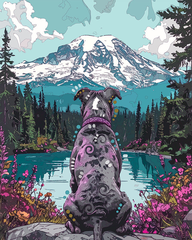 The Mt. Rainier View Pittie Mini Print (Ltd. Edition) (072926)