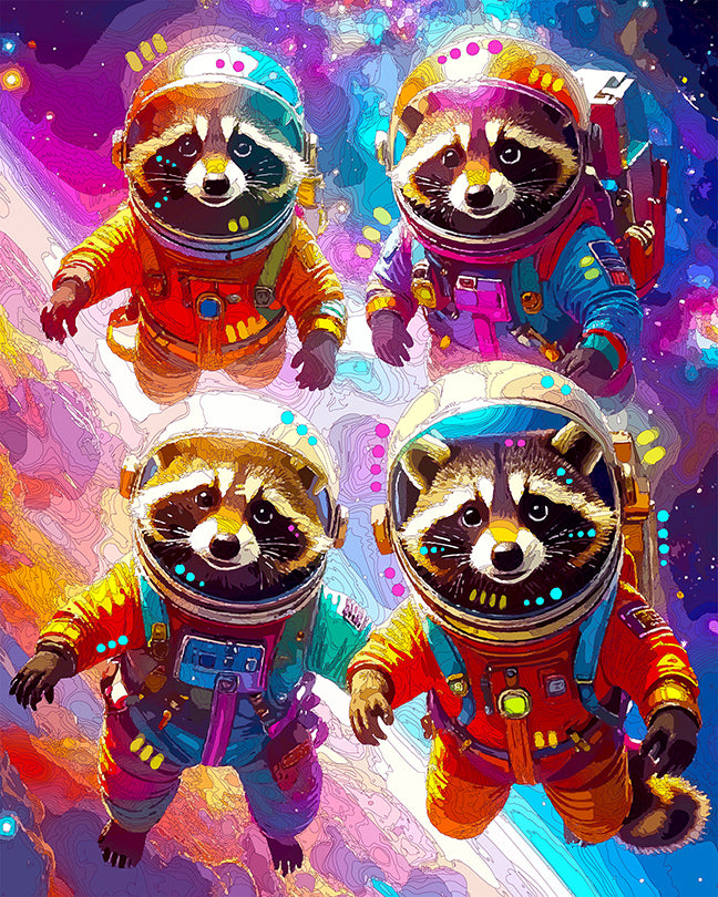 The NASA Raccoons Mini Print (Ltd. Edition) (081225)