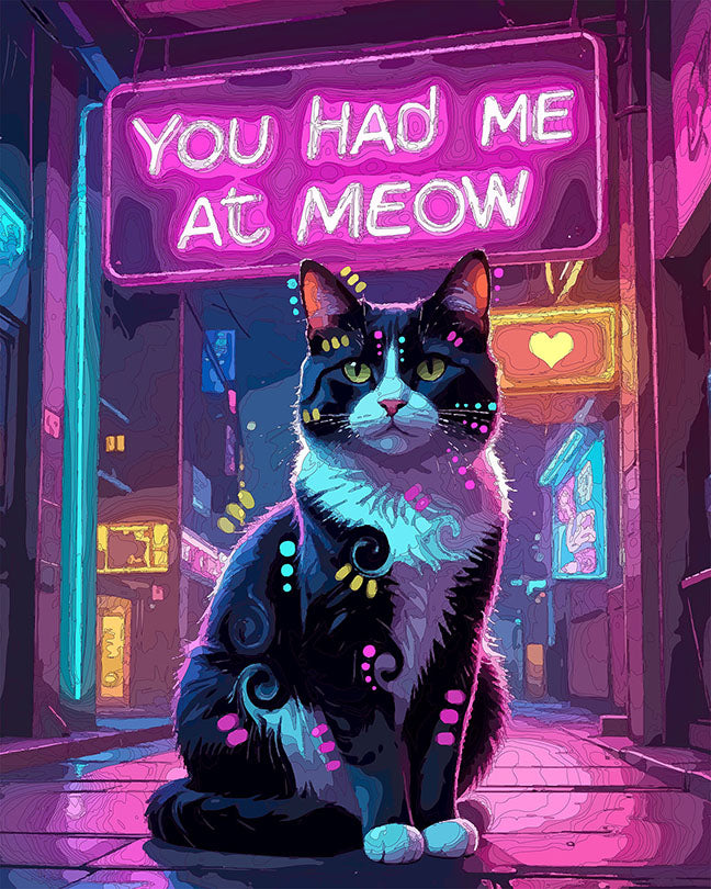 The Neon Meow Cat Mini Print (Ltd. Edition) (040226)