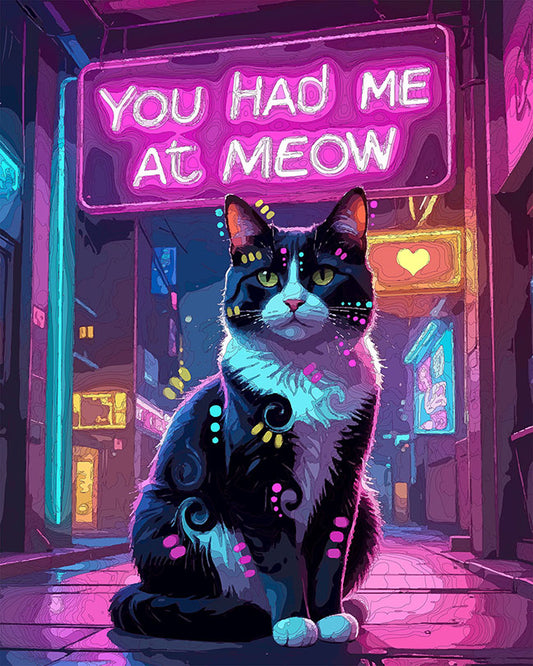 The Neon Meow Cat Mini Print (Ltd. Edition) (040226)