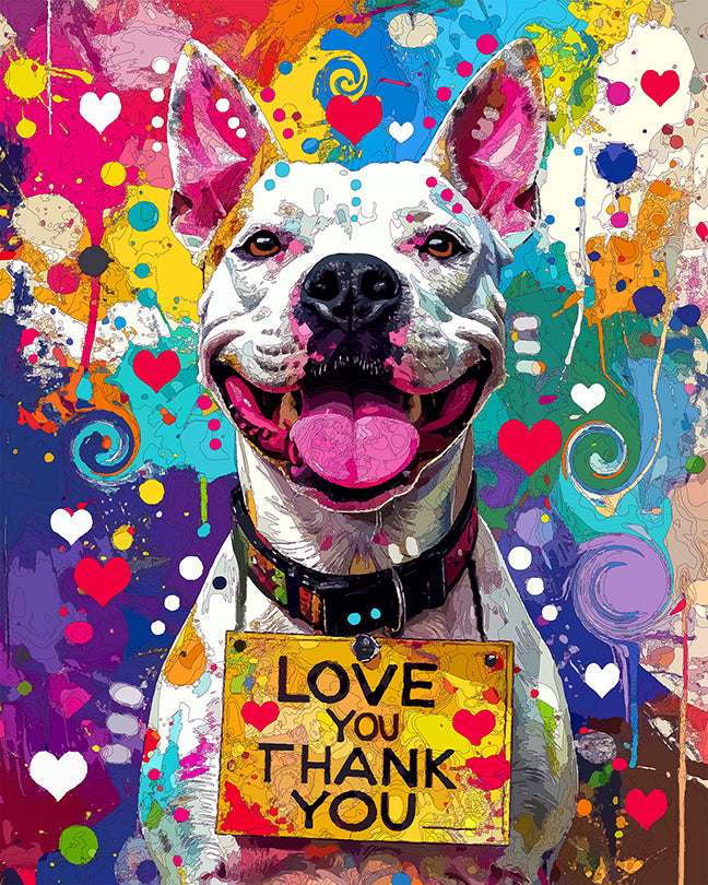 The New Love You Thank You Pittie Mini Print (Ltd. Edition) (061226)