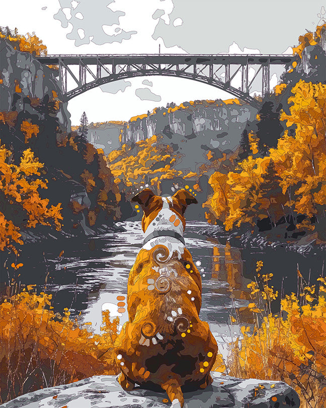 The New River Gorge View Pittie Mini Print (Ltd. Edition) (081426)