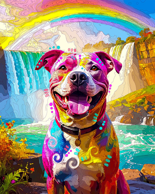 The Niagara Falls Rainbow Pittie Mini Print (Ltd. Edition) (080825)