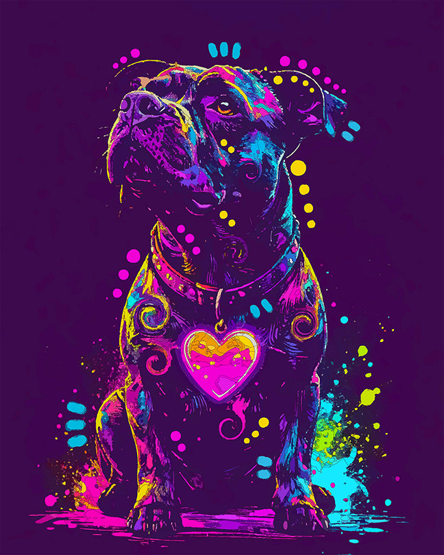 The Night Bright SERIES Heart Light Pittie Mini Print (Ltd. Edition) (091026)
