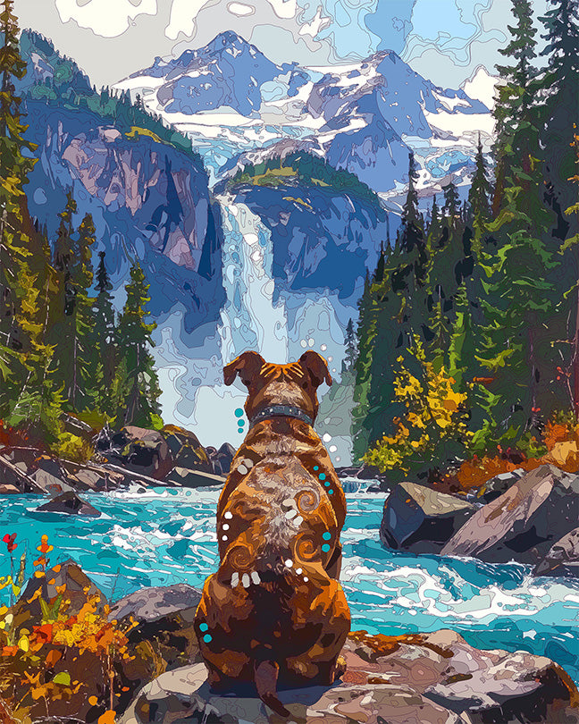 The North Cascades View Pittie Mini Print (Ltd. Edition) (080426)
