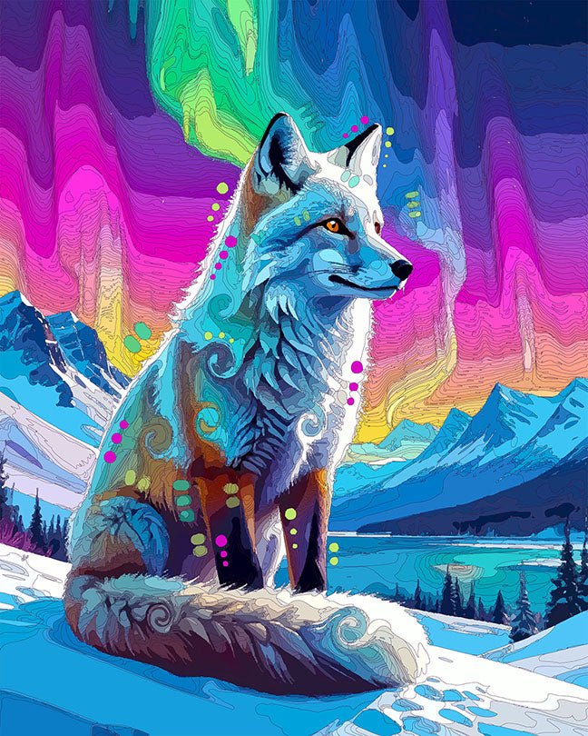 The Northern Lights Arctic Fox Mini Print (Ltd. Edition) (121825)