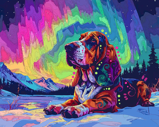 The Northern Lights Basset Mini Print (Ltd. Edition) (032326)