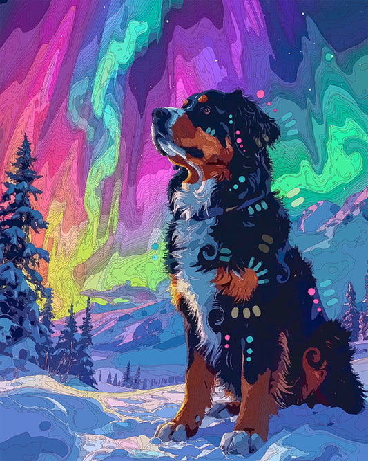 The Northern Lights Bernese Mini Print (Ltd. Edition) (011326)