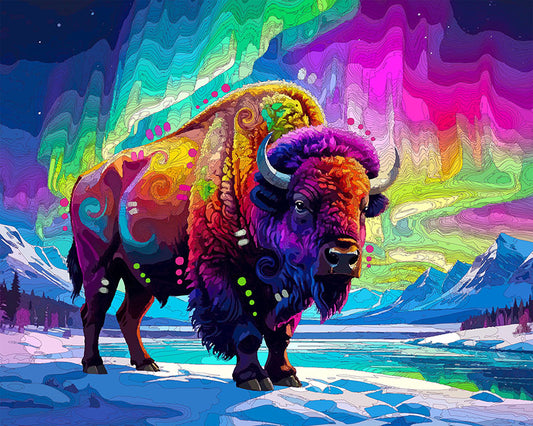 The Northern Lights Bison Mini Print (Ltd. Edition) (033126)