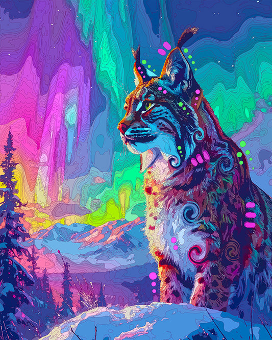 The Northern Lights Bobcat Mini Print (Ltd. Edition) (122325)