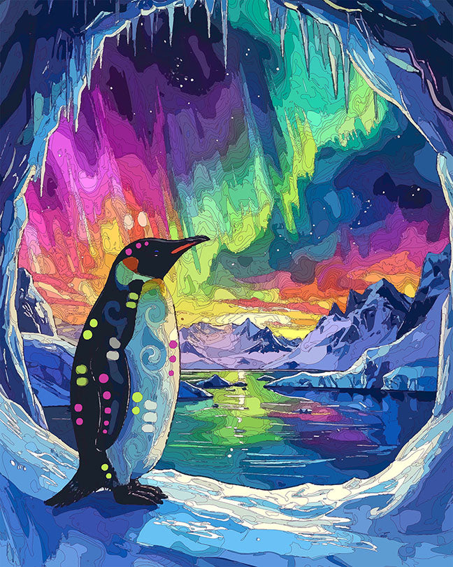 The Northern Lights Cave Penguin Mini Print (Ltd. Edition) (021826)
