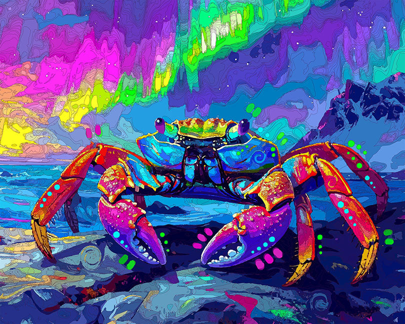 The Northern Lights Crab Mini Print (Ltd. Edition) (041326)