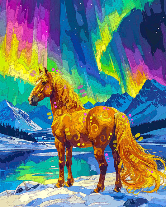 The Northern Lights Golden Palomino Mini Print (Ltd. Edition) (032426)
