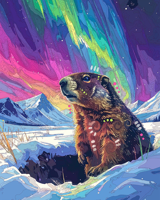 The Northern Lights Groundhog Mini Print (Ltd. Edition) (123025)