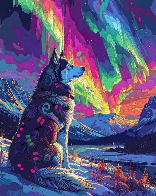 The Northern Lights Husky Mini Print (Ltd. Edition) (011226)