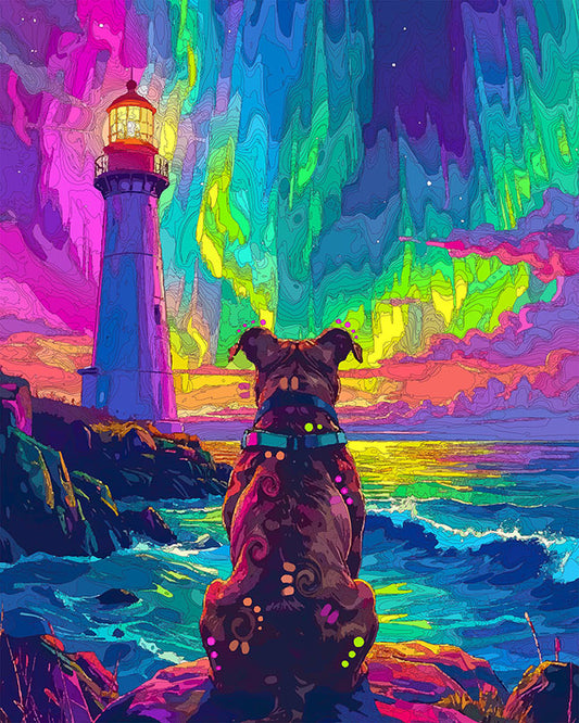 The Northern Lights Lighthouse Pit Mini Print (Ltd. Edition) (020526)