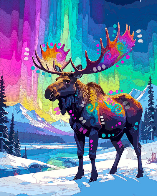 The Northern Lights Moose Mini Print (Ltd. Edition) (010826)