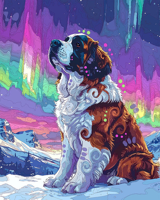 The Northern Lights Saint Bernard Mini Print (Ltd. Edition) (011626)