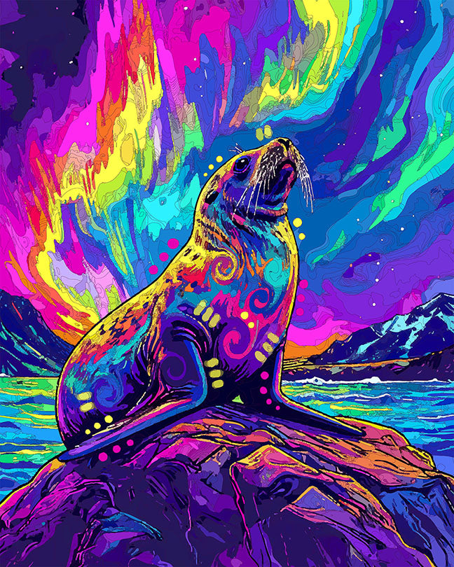 The Northern Lights Seal Mini Print (Ltd. Edition) (121925)