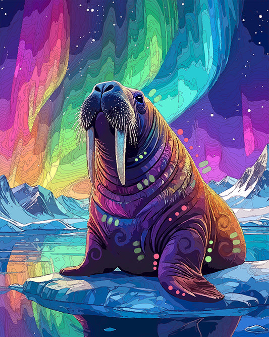 The Northern Lights Walrus Mini Print (Ltd. Edition) (010626)