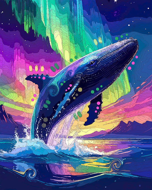 The Northern Lights Whale Mini Print (Ltd. Edition) (012326)