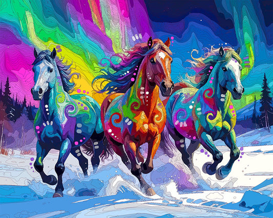 The Northern Lights Wild Horses Mini Print (Ltd. Edition) (032026)