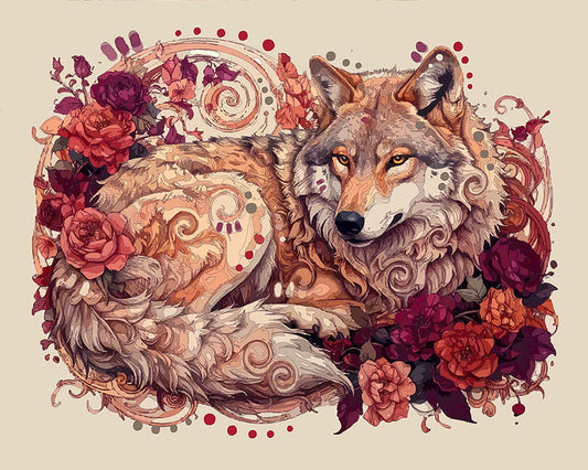 The Nouveau Dusk Wolf Mini Print (Ltd. Edition) (021126)