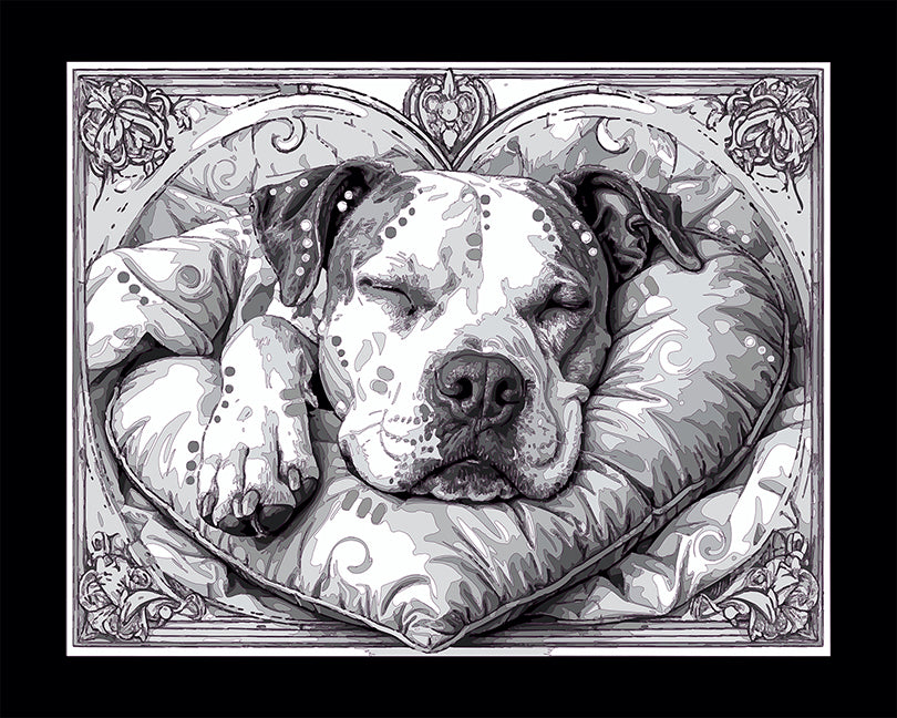 The Nouveau Heart Pillow Pittie Mini Print (Ltd. Edition) (010826)