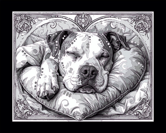 The Nouveau Heart Pillow Pittie Mini Print (Ltd. Edition) (010826)