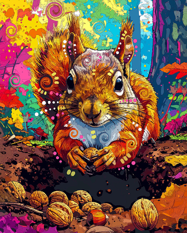The Nut Bury Squirrel Mini Print (Ltd. Edition) (081326)