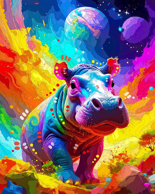 The Outer Space Hippo Mini Print (Ltd. Edition) (072125)