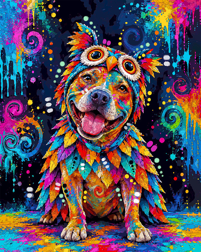 The Owl Costume Pittie Mini Print (Ltd. Edition) (092226)