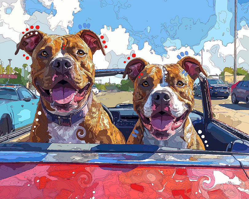 The Parking Lot Convertible Pitties Mini Print (Ltd. Edition) (072426)